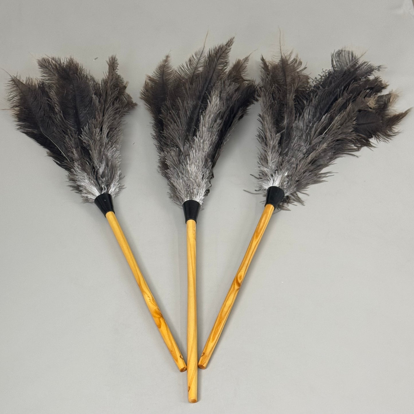 IMPACT (3 PACK) Ostrich Feather Duster Varnished Wood Handle 34" Brown/Grey 4604