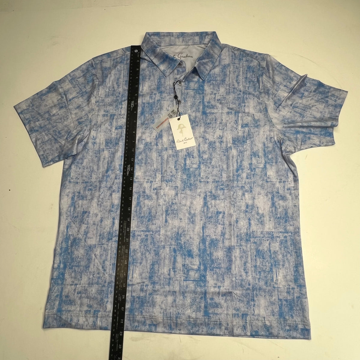 ROBERY GRAHAM Waters Short Sleeve Polo Shirt Men's Sz XL Light Blue OS6706-450