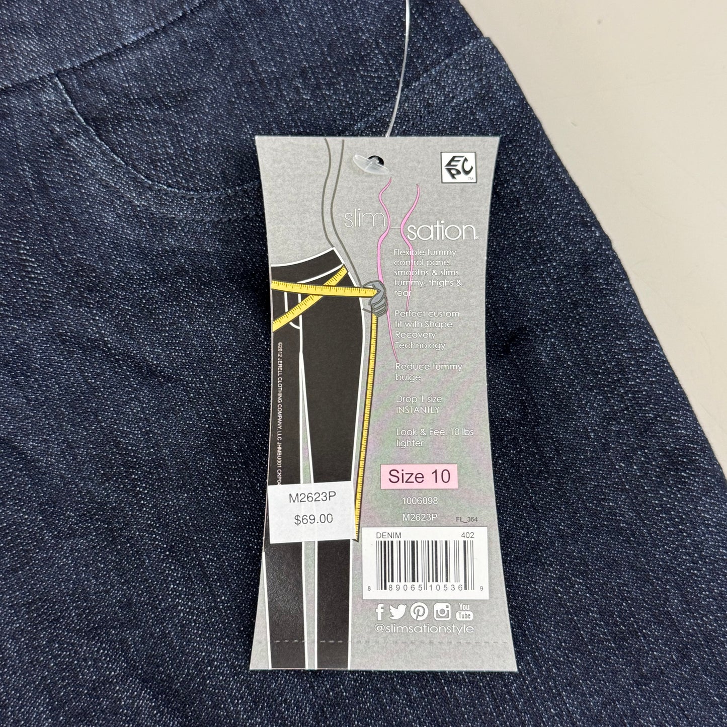 MULTIPLES Ankle Pant Petite Women's Sz 10 Denim M2604P