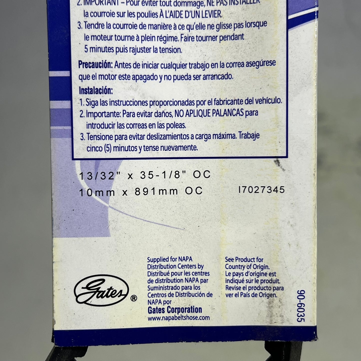 NAPA OE Quality XL V-Belt For Audi, BMW, GMC & More 7/16" x 35-3/8 Black 257345