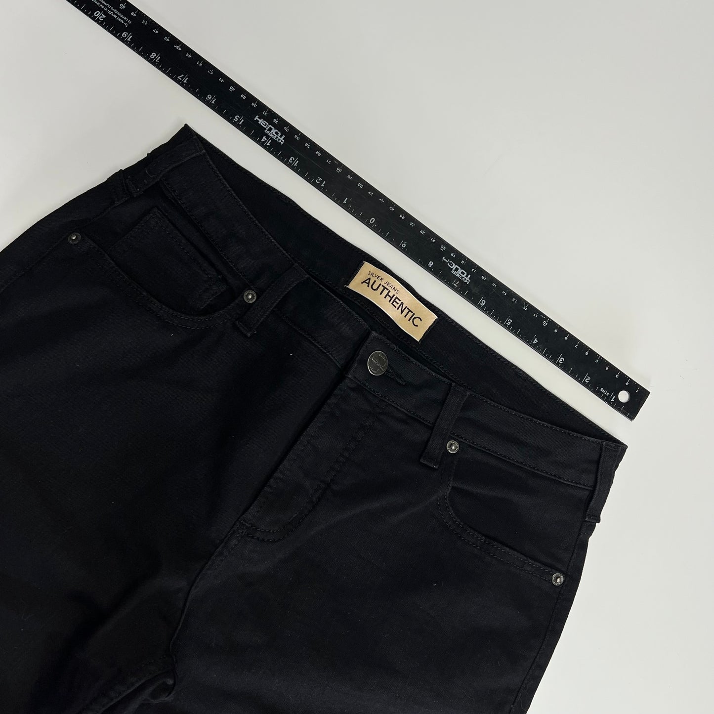SILVER JEANS CO The Curvy High Skinny Women's Sz 14/29 Black LA94108AB510