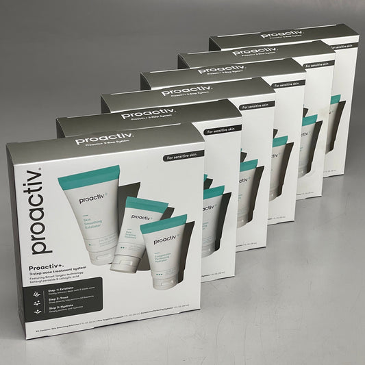 ZA@ PROACTIV (6 PACK) 3-Step Skin Exfoliator, Pore Treatment, Hydrator EXP 10/23 H