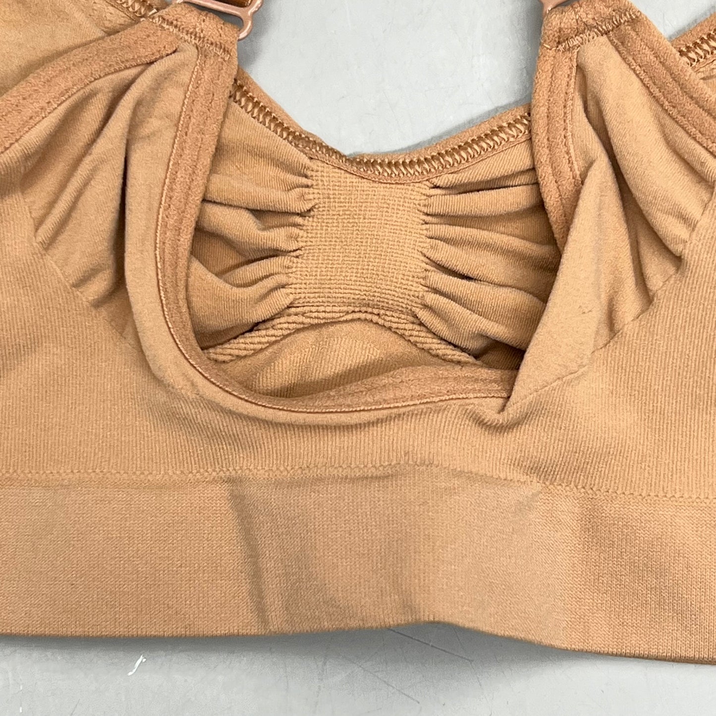 SKIMS Strong Support Seamless Bralette Pique Stitching Women's Sz S Bronze