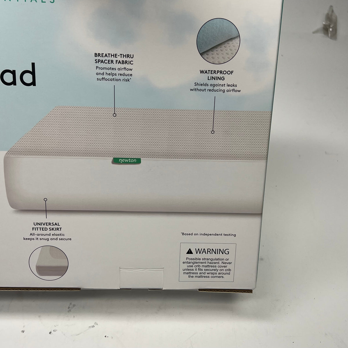 NEWTON  Waterproof Crib Mattress Pad Fits All Standard Sz 52" x 28" White BO52A