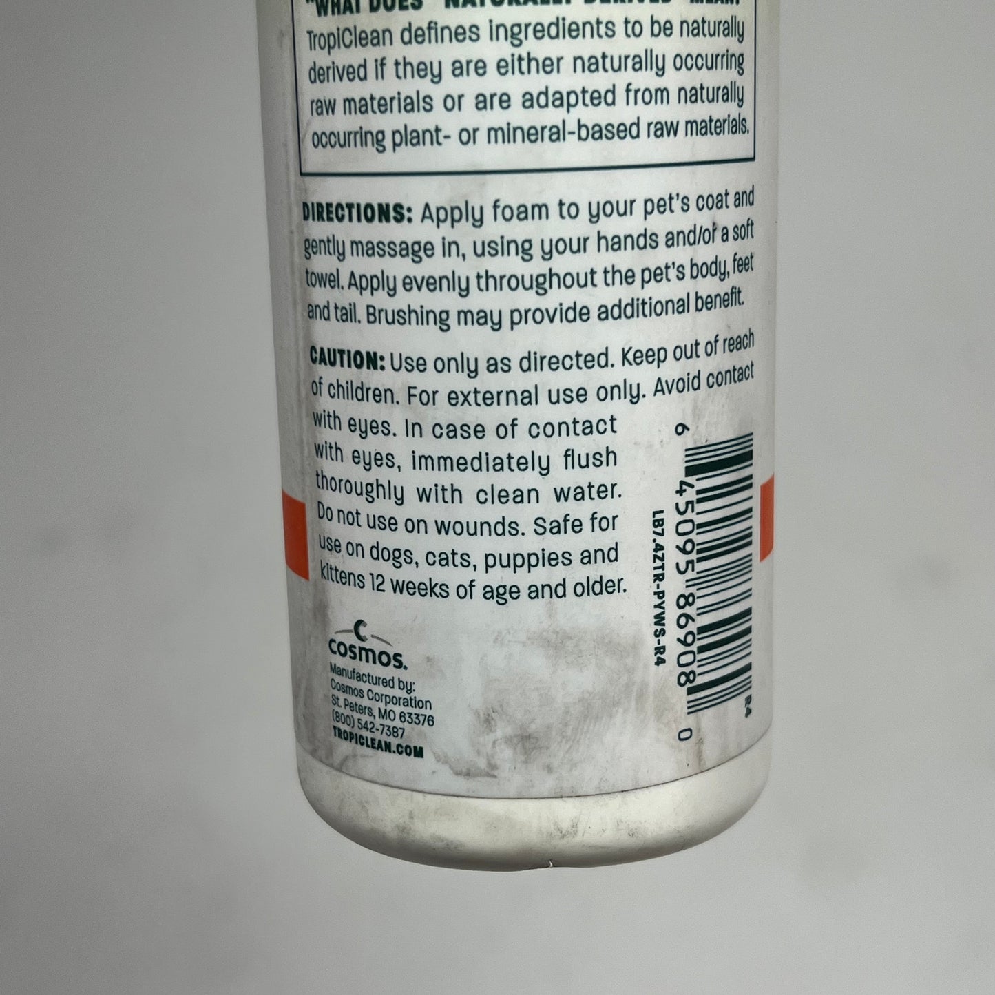 ZA@ TROPICLEAN (2 PACK) No Rinse 2 in 1 Luxury Shampoo Papaya + Coconut Scent 7.4 fl oz