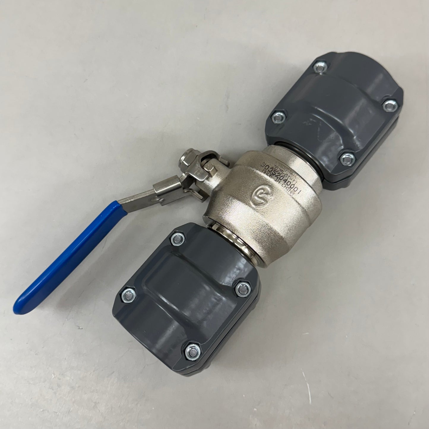 AIRPIPE Nickel-Plated Quick Connect Lock Brass Valve  1-1/2" Blue/Black 30352040001