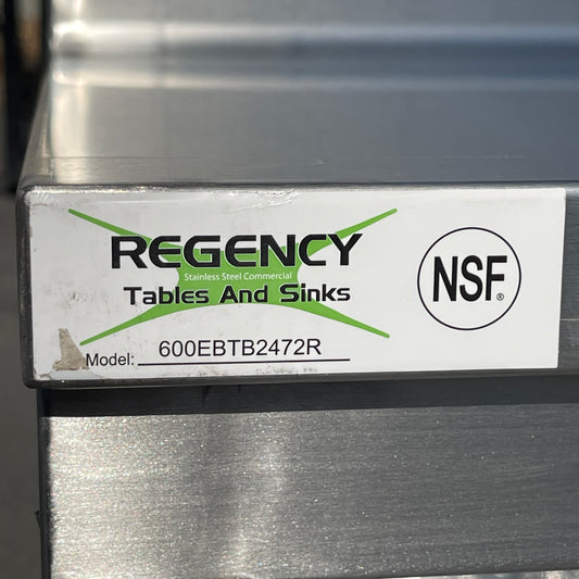 Z@ REGENCY Enclosed Base Sliding Doors Table 74”x36”x24” Stainless Steel 600EBTB2472R (AS-IS)