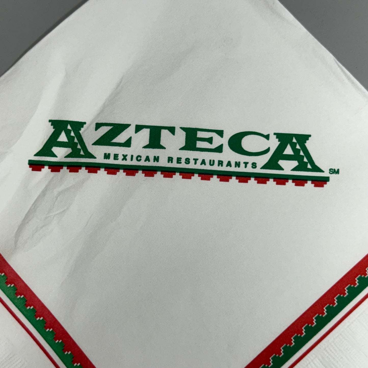 ZA@ PATERSON RED & GREEN 2000PK! Napkins 3Ply White ADV. AZTECA NC03449 E