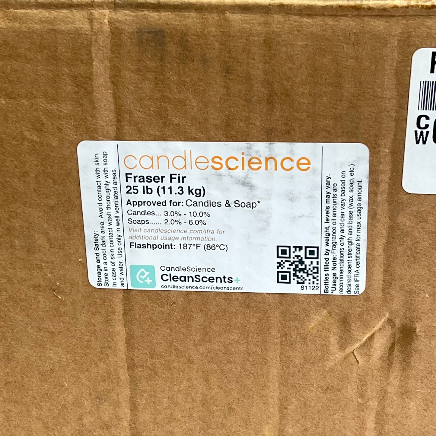 CANDLE SCIENCE Fraser Fir Fragrance Oil For Soaps & Candles Woody Scent 25 Lb