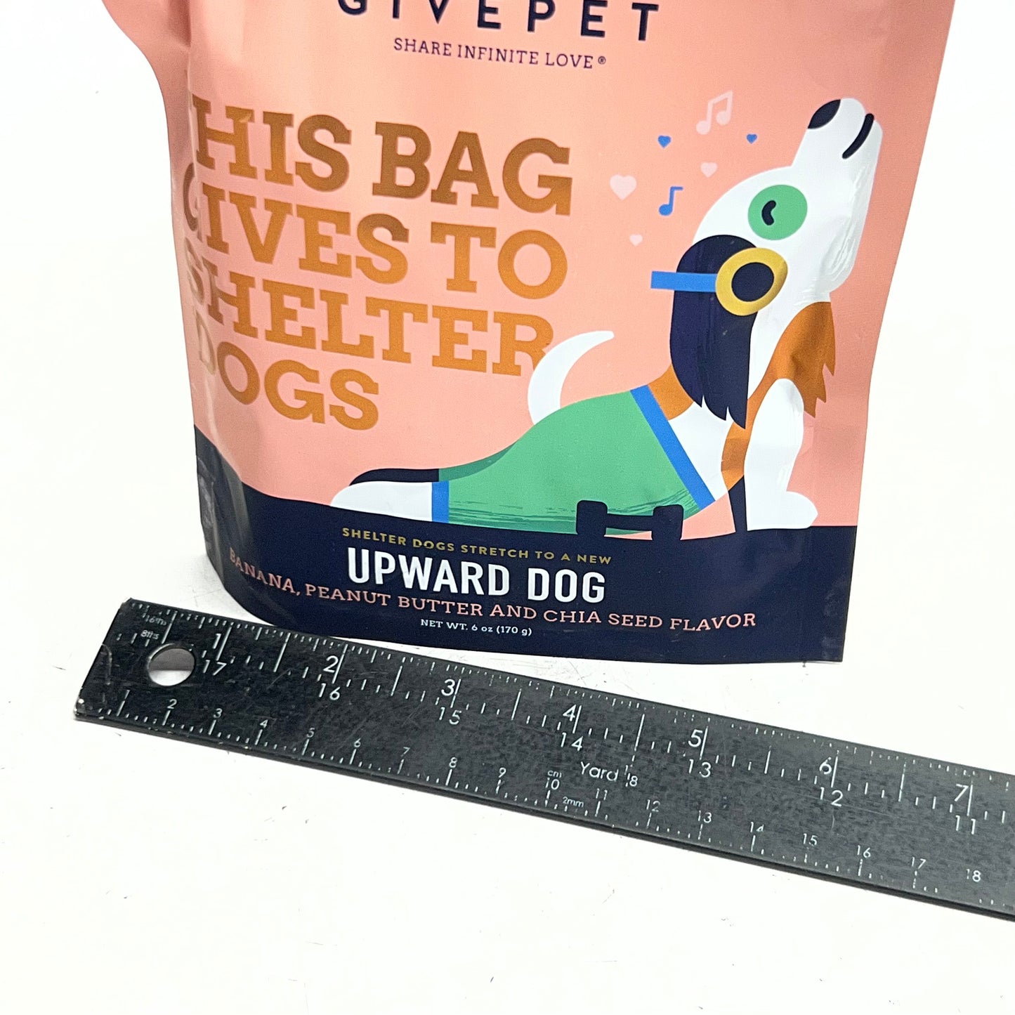 GIVEPET Upward Dog Banana, Peanut Butter & Chia Seeds Grain-free Soft & Chewy Dog Treats 6 oz Brown