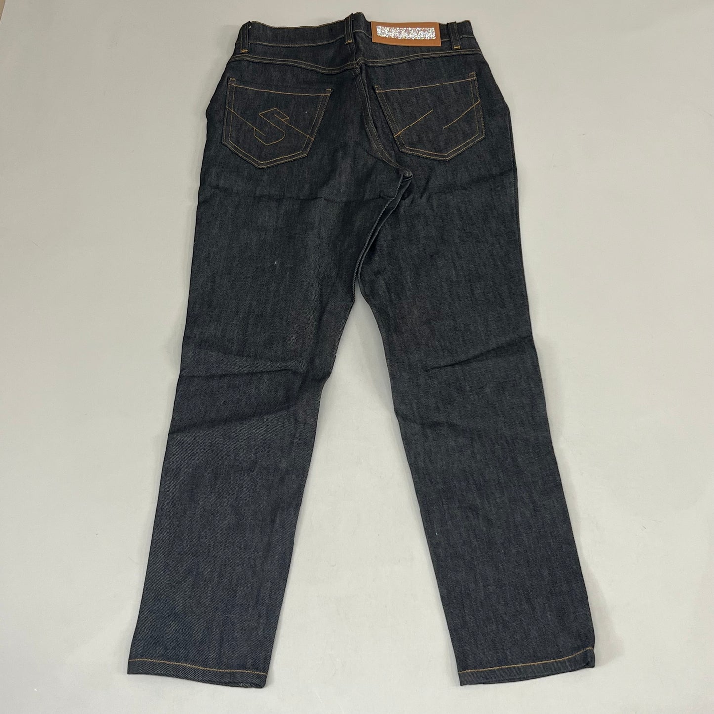 SAMSHIELD Swarovski Crystal Engraved Jeans Women's Sz US 26, UK 8, 36 Black Denim