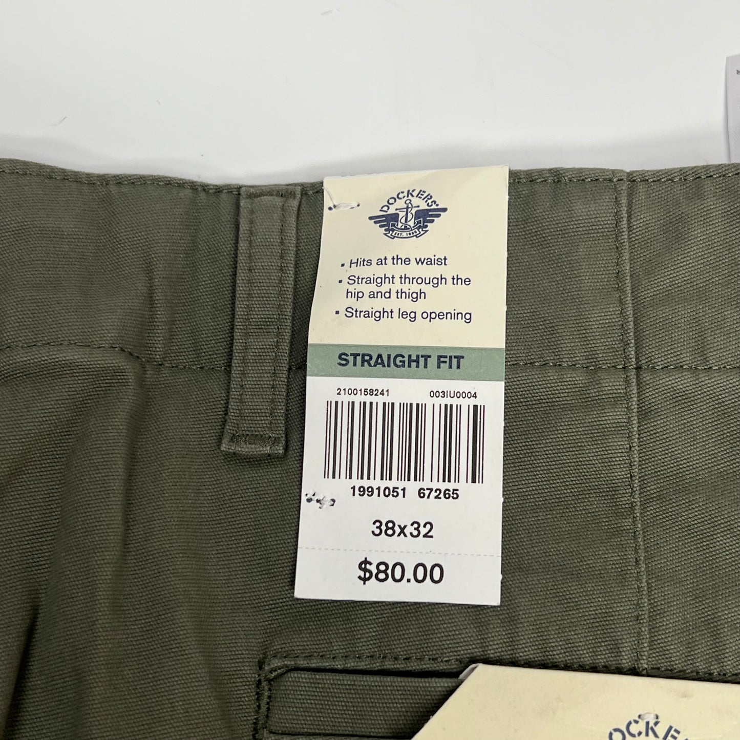 DOCKERS Utility Cargo Straight Fit Comfort Stretch Pant Men's Sz 38x32 G|reen