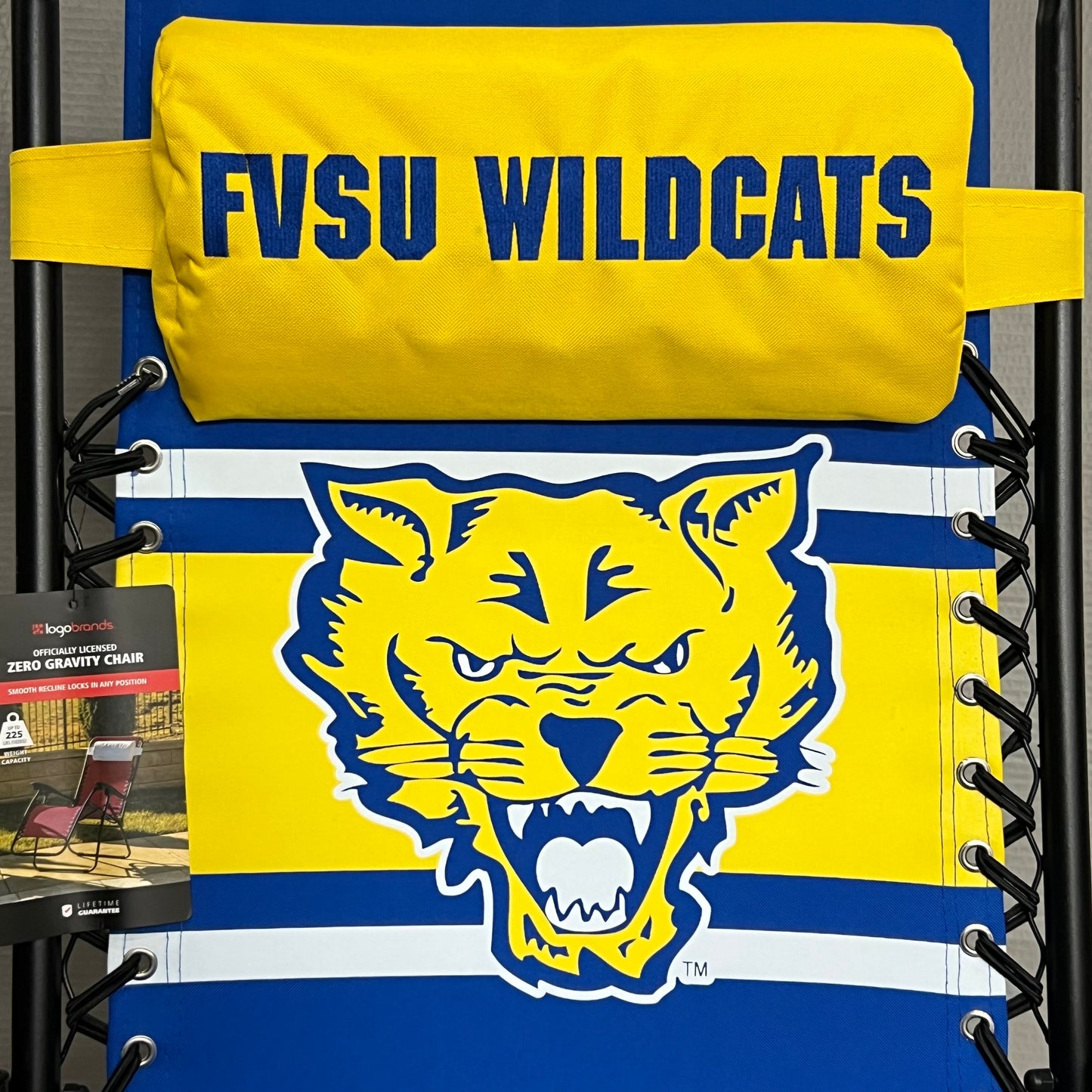 LOGO BRANDS Zero Gravity Lounger FVSU Wildcats Blue & Yellow