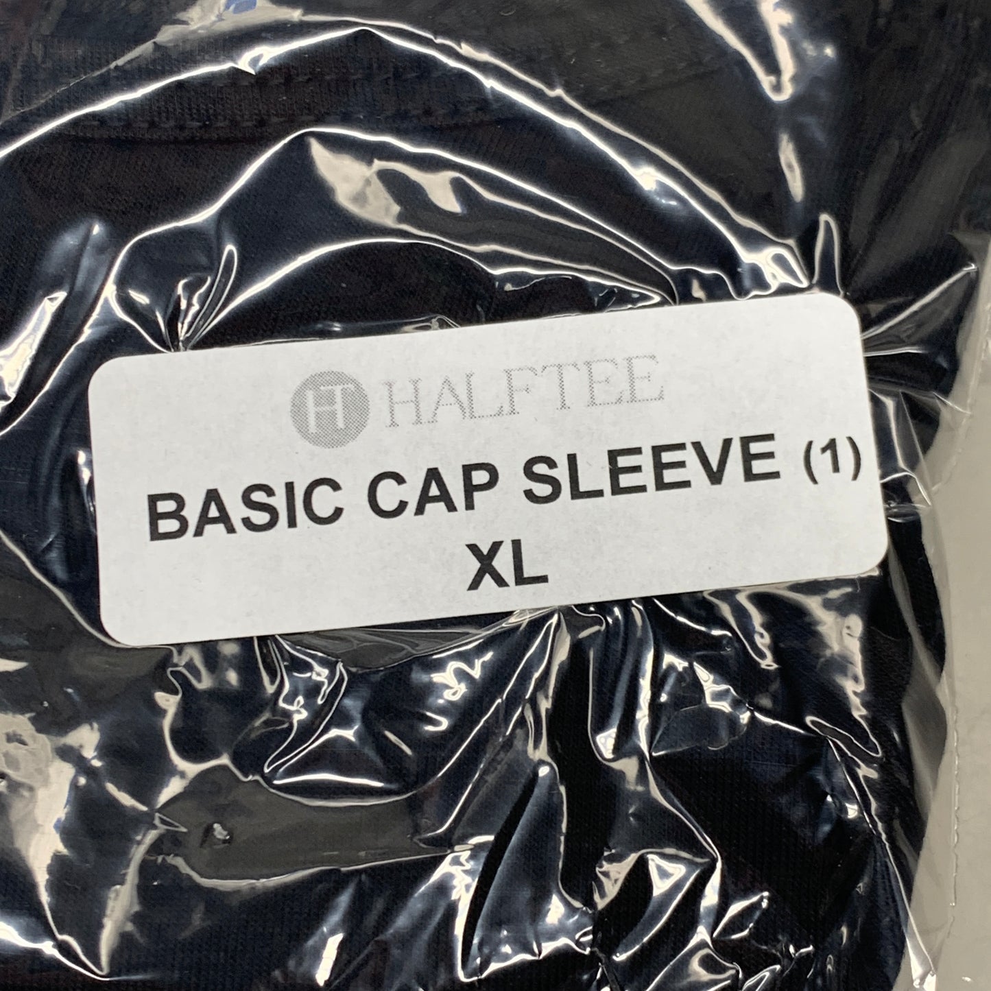 HALFTEE Basic Cap Sleeve 95% Rayon 5% Spandex Blend Black XL (23)