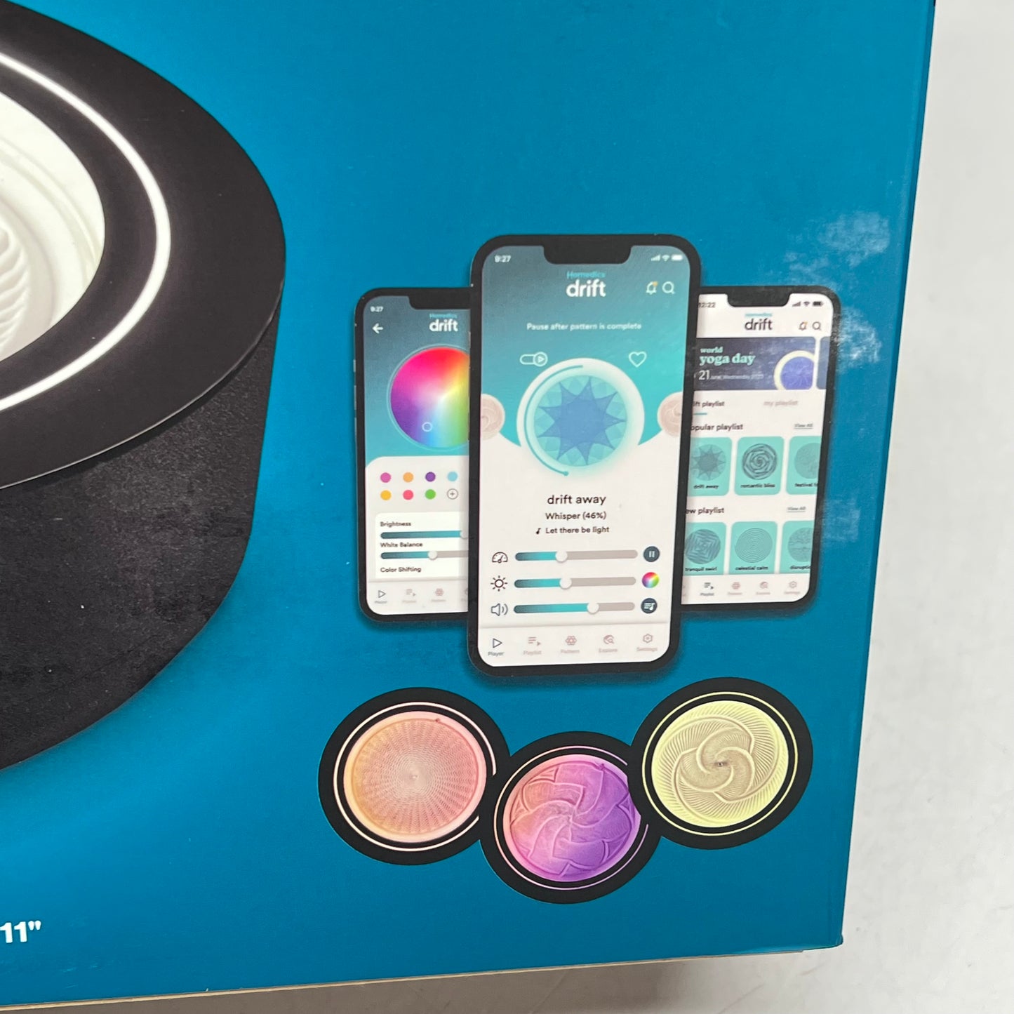 HOMEDICS Drift Midnight Sandscape w/ Smart Led Lighting 11" Black ST-200-BK-AMZ