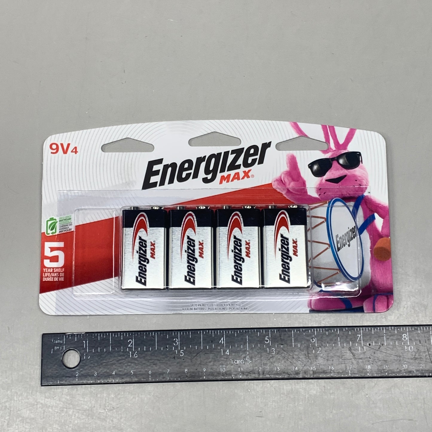 ENERGIZER MAX (2 PACK) Alkaline 9 Volt Batteries 4 Pack (8 Batteries Total) 522BP-4H