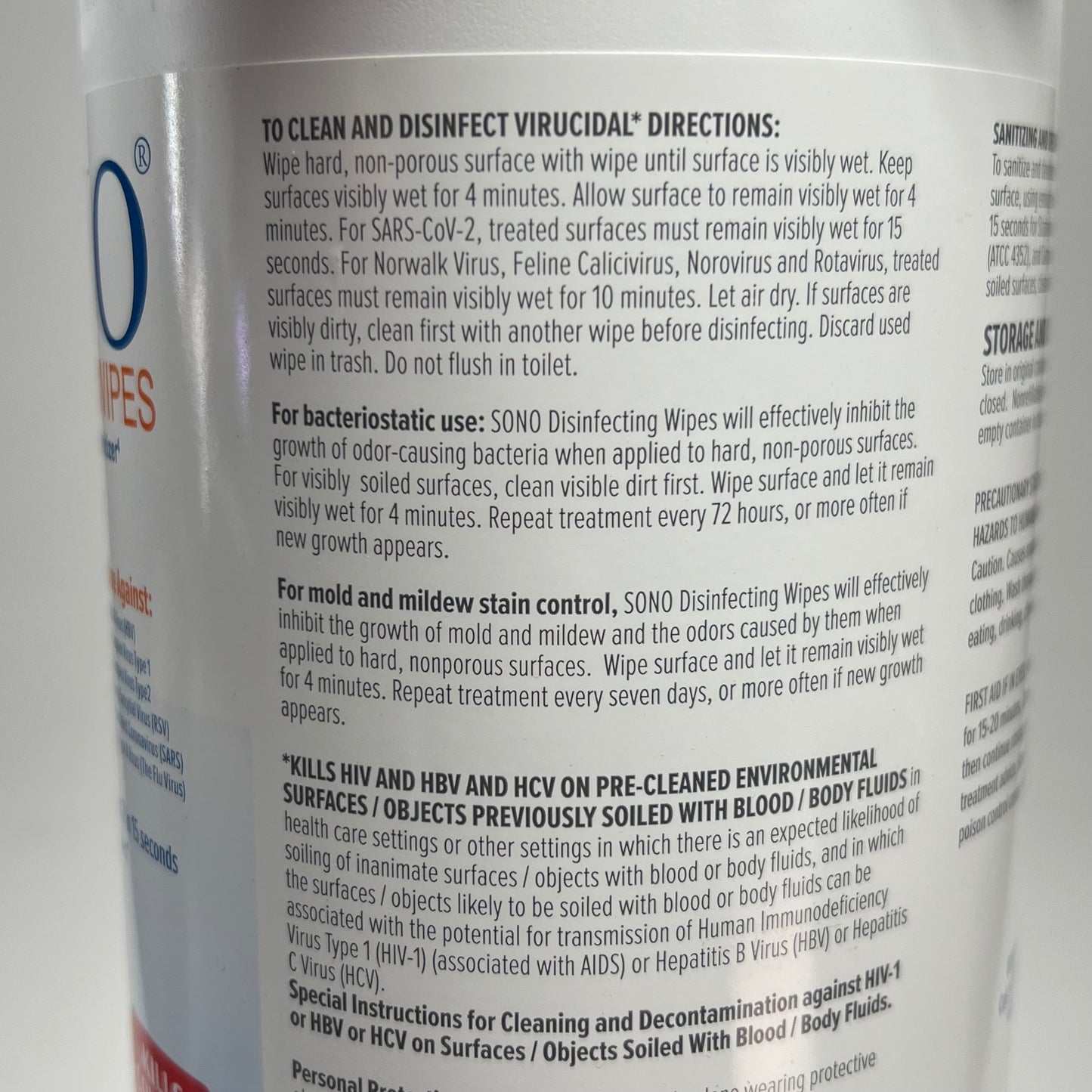 SONO (6 PACK, 80 Wipes Each) Disinfecting Wipes For Plastic & Rubber Surfaces