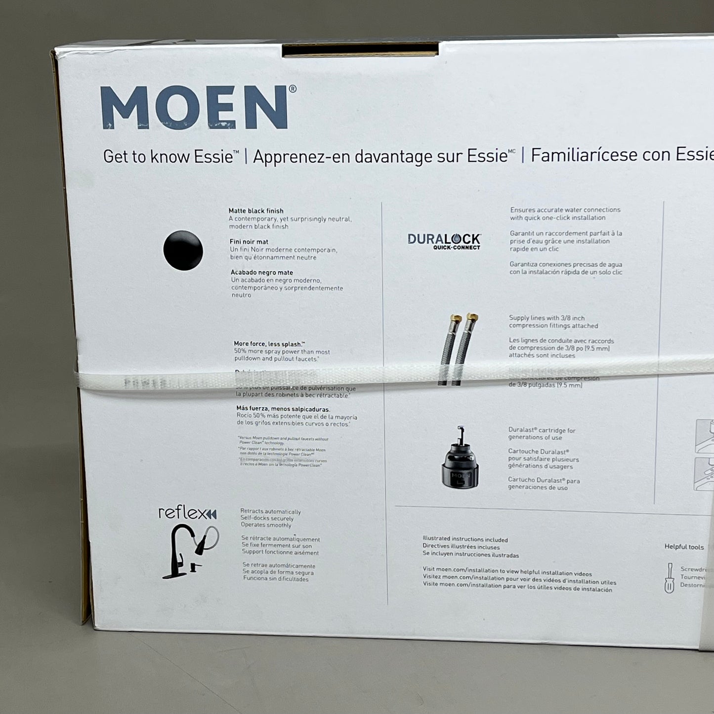 MOEN Essie 1 Handle Pulldown Kitchen Faucet 3/8" Connection Matte Black 87014BL