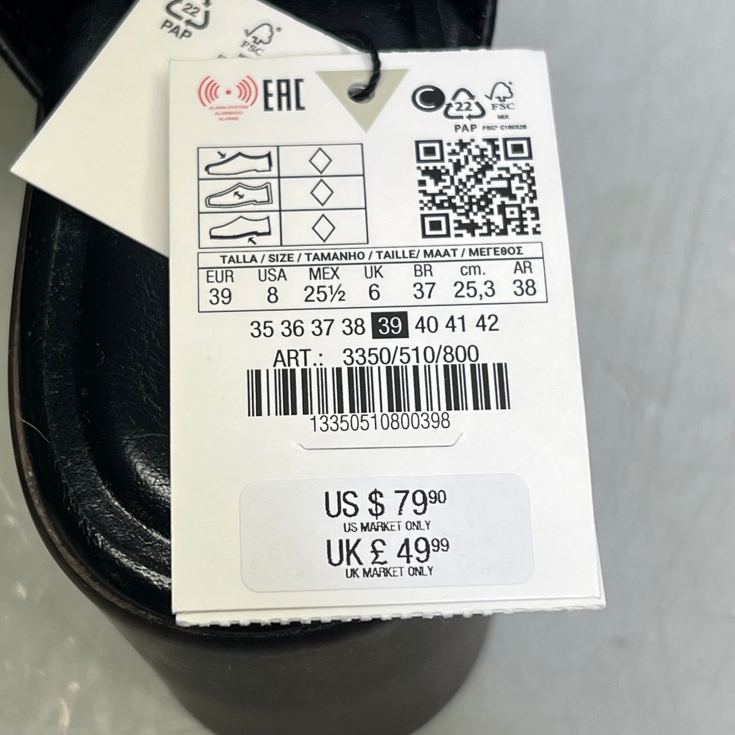 ZA@ ZARA Lot Of Assorted Open Toe Sandal Women's Sz EU 39 / US 8.5 Brown/Black/Tan