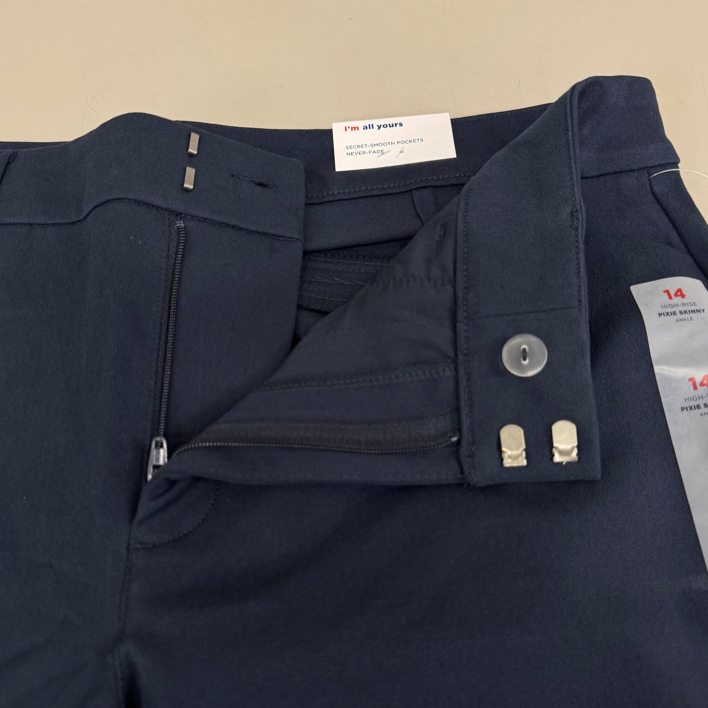 OLD NAVY High Waisted Pixie Skinny Ankle Pants Women's Sz 14 In The Navy 3139011958