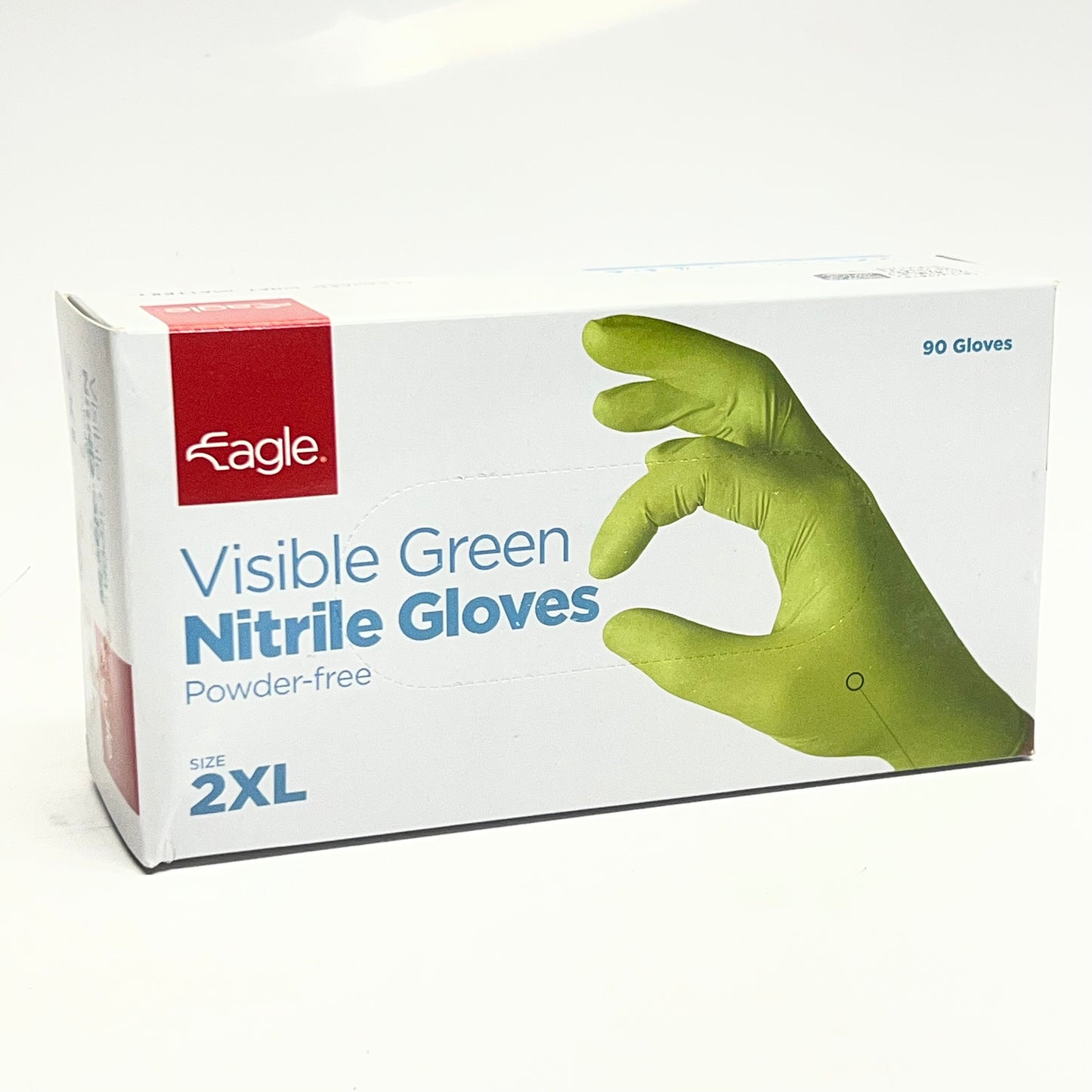 EAGLE (180 Gloves) Green Highly Visible Nitrile Disposable Gloves 2XL 1031612