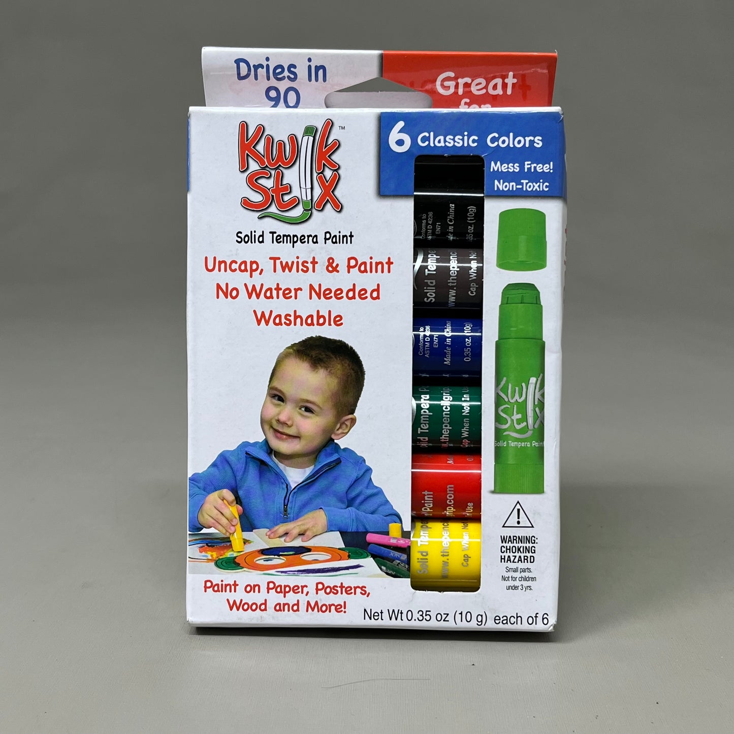 ZA@ THE PENCIL GRIP KWIK STIX Solid Tempera Paint Marker 6 Classic Colors