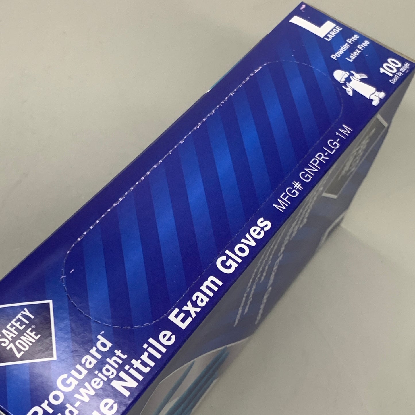 SAFETY ZONE (1,000 PACK) Pro Guard Blue Nitrile Single Use Gloves LG GNPR-LG-1M