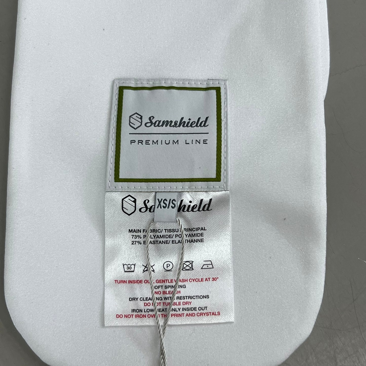 SAMSHIELD Plastron Flower Equestrian Riding Tie Women's Sz XS/S Holo White