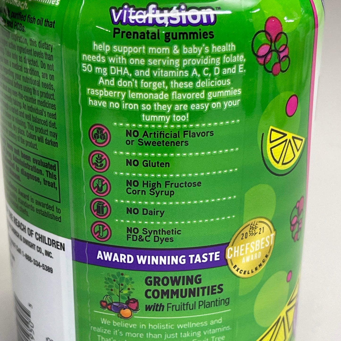 VITAFUSION 3-PACK! PreNatal Lemon Raspberry Vitamins Gummies 90 Gummies BB 05/24