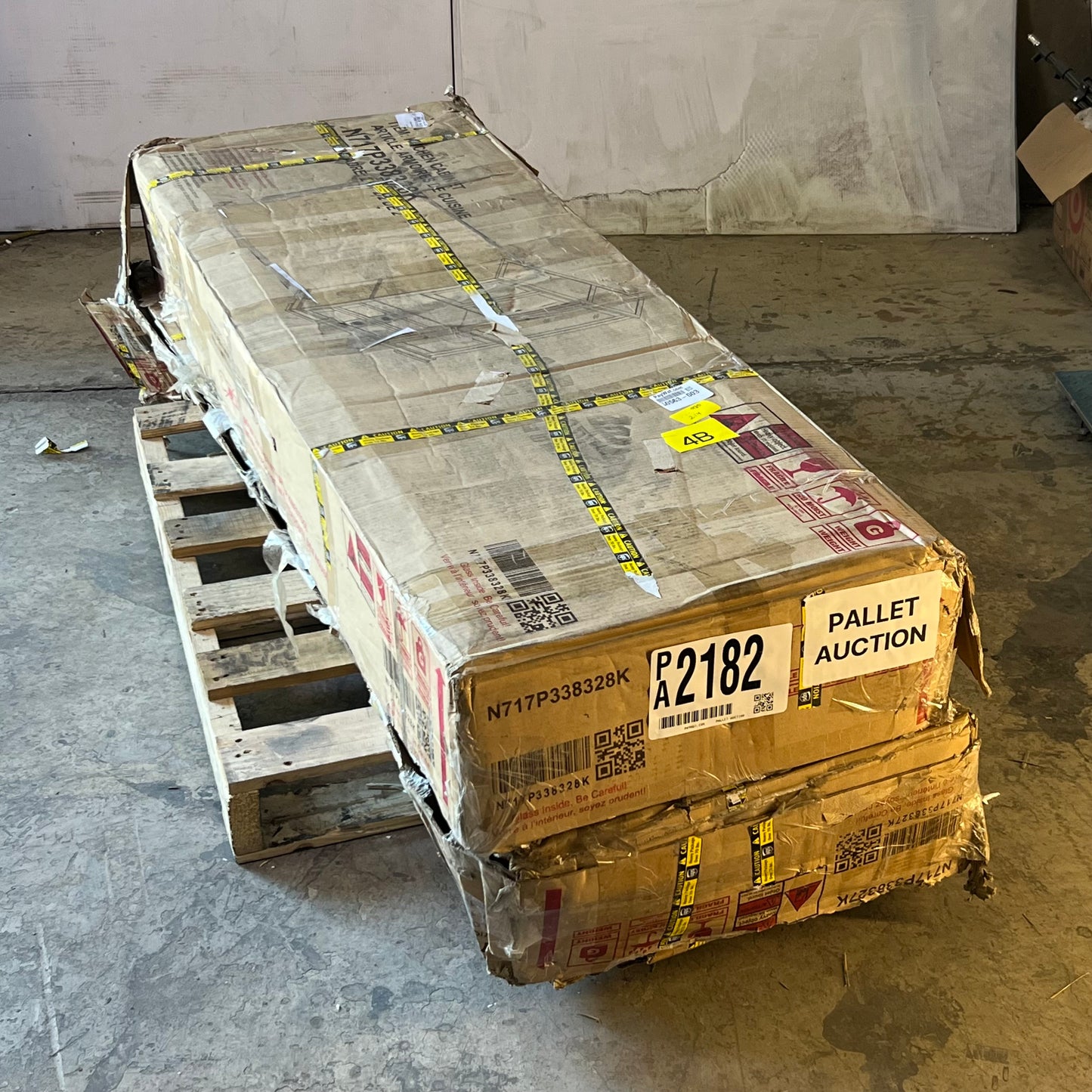 ZA@ Pallet of CADDEN BROS (2 Cabinets) Kitchen Cabinet White N717P338328K (AS-IS, Damage)