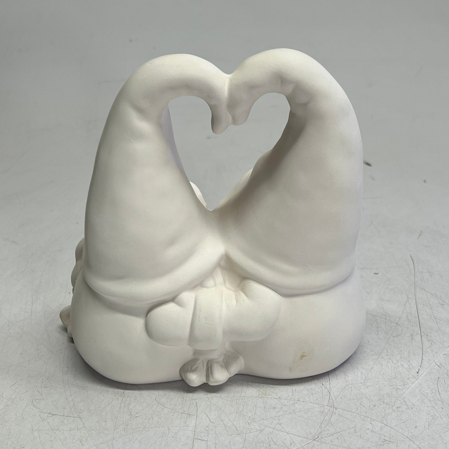 GARE Blank Ceramic Mr & Mrs Heart Gnome for Glazing & Painting 8"x6"x4" 032425
