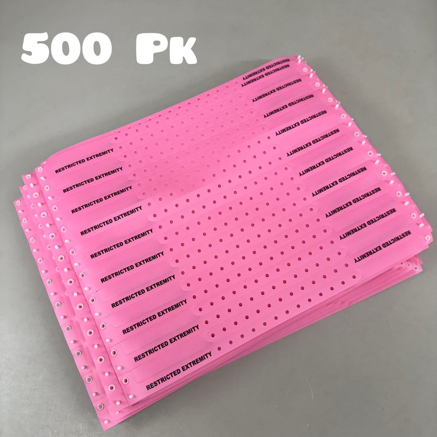 PDC (500 PC) Alert Wrist Band Bracelets Restricted Extremity Pink 5065E-12-PDM