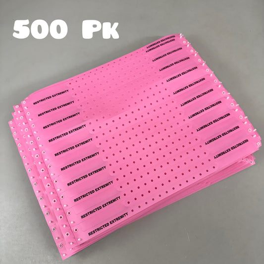 PDC (500 PC) Alert Wrist Band Bracelets Restricted Extremity Pink 5065E-12-PDM