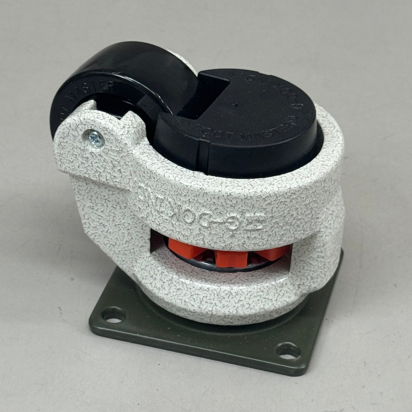 FOOT MASTER (4 Wheels) Plate Caster Mounting Swivel Wheel Set 3 1/4" Mounting HT, 2" Wheel Dia Marble/ Green