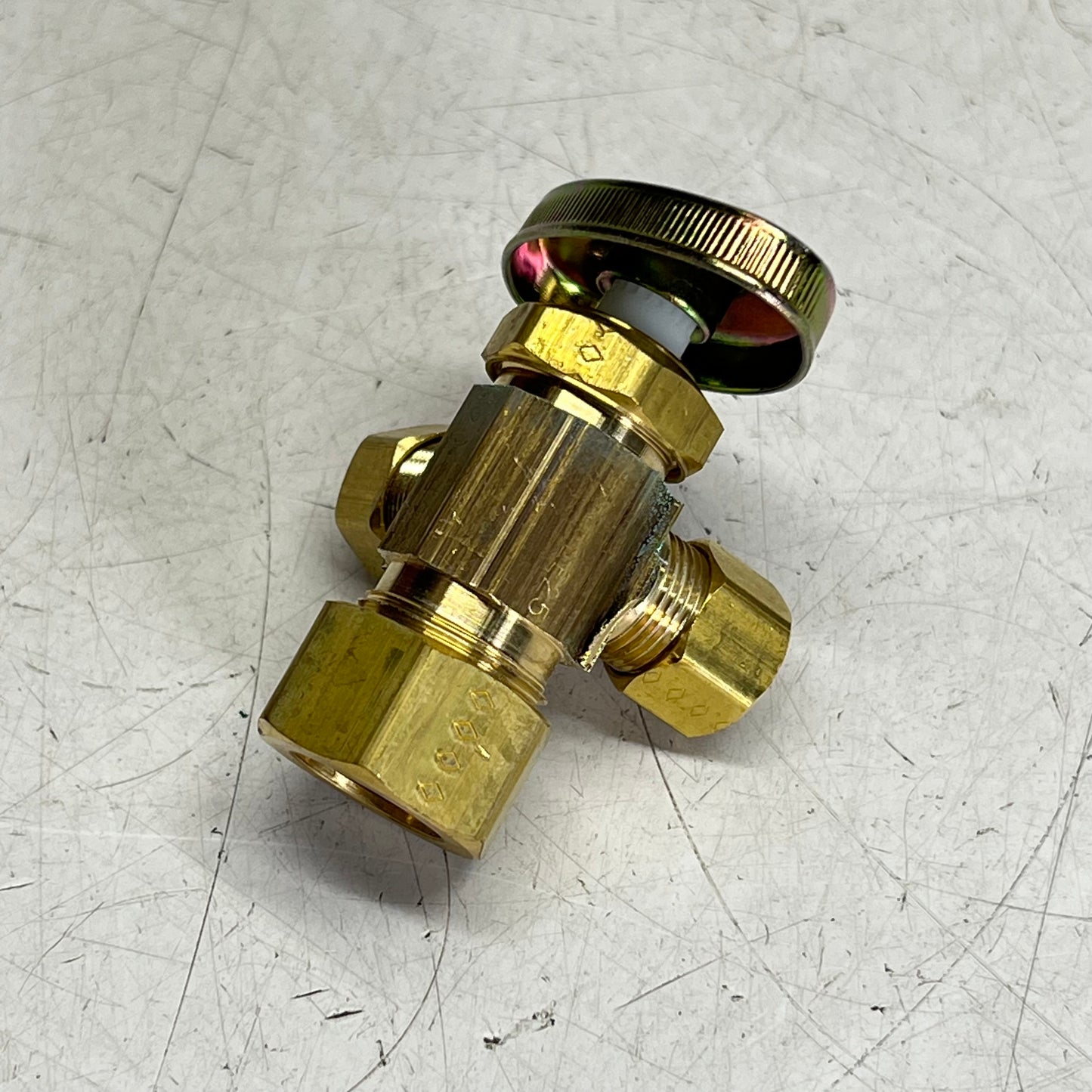 BRASS CRAFT Multi Turn Dual Outlet Valve 1/2" Nom Comp 3/8"OD Comp CR1901LRX| R1