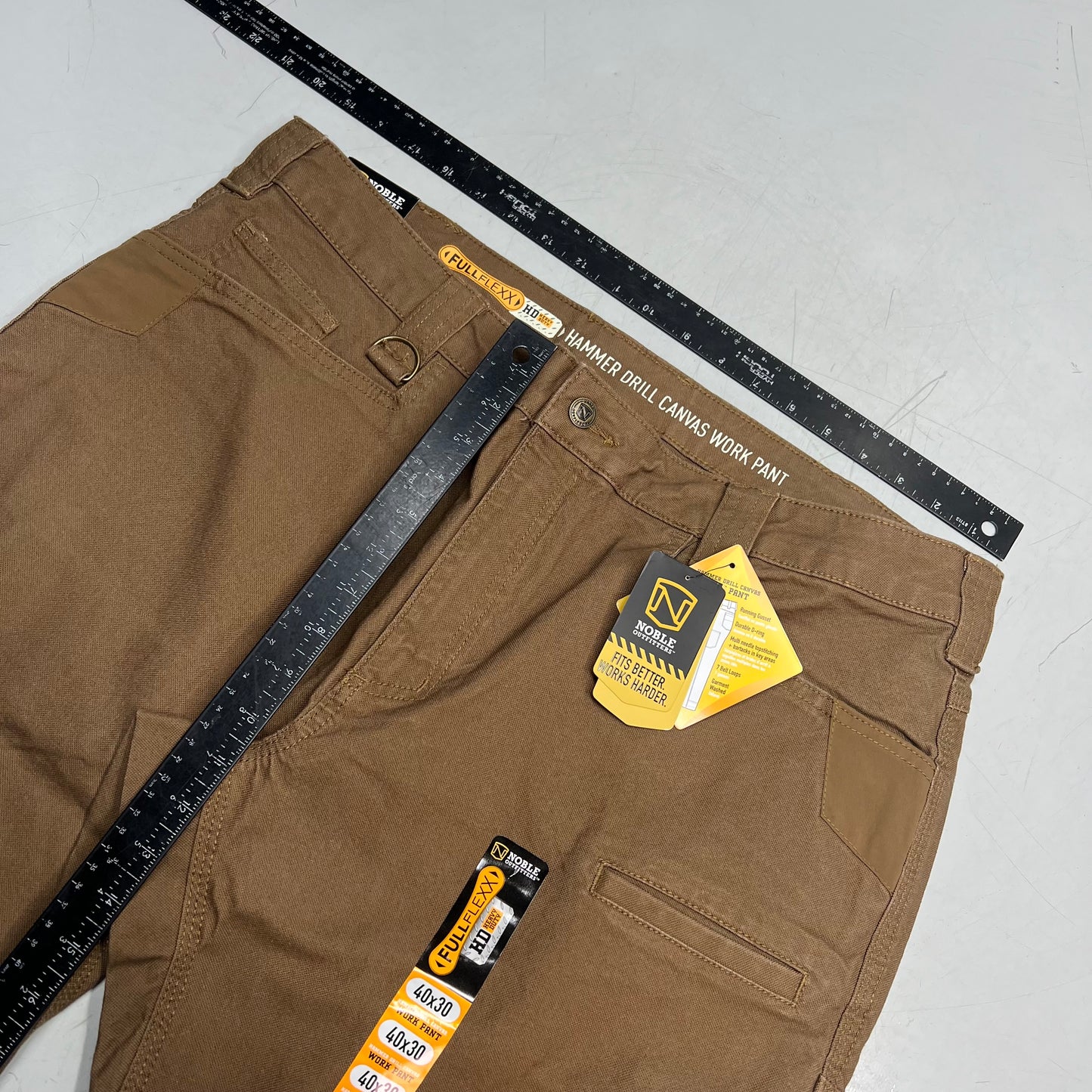 NOBLE OUTFITTERS Full Flex HD Hammer Canvas Work Pant Men's Sz 40x30 Tabacco