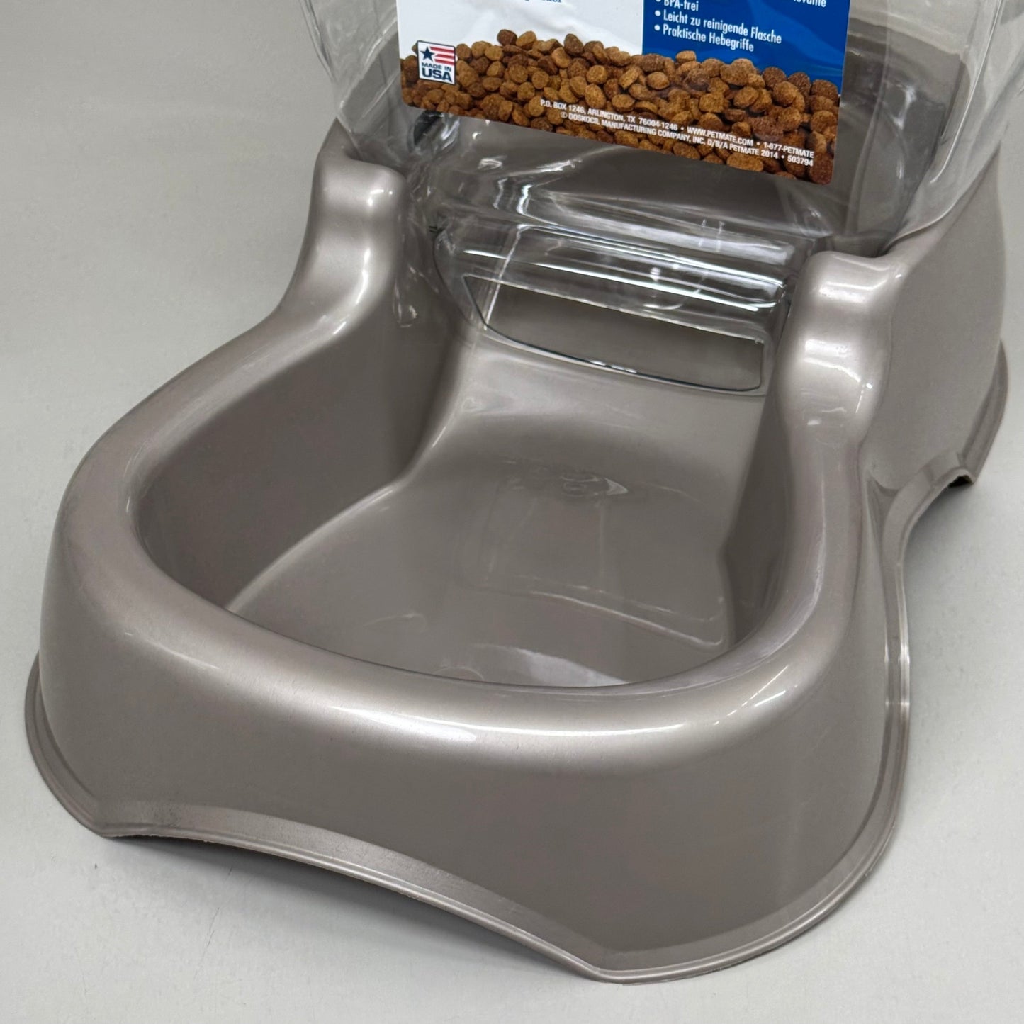 ZA@ PETMATE Cafe Gravity Pet Feeder 12 lb Grey 533070 24605 A