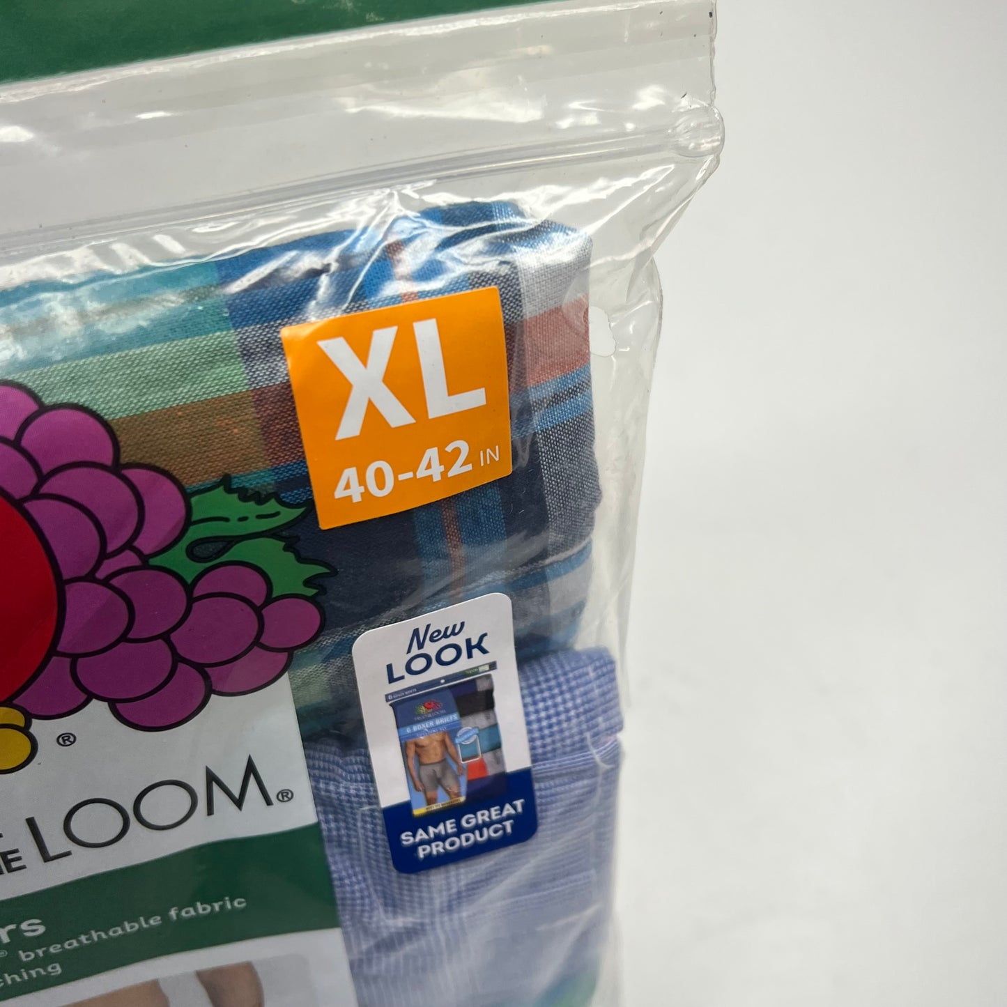 ZA@ FRUIT OF THE LOOM (3 PACK) Eversoft Breathable Fabric No Bunching Boxers Men's Sz XL Plaid/Multicolor 590103