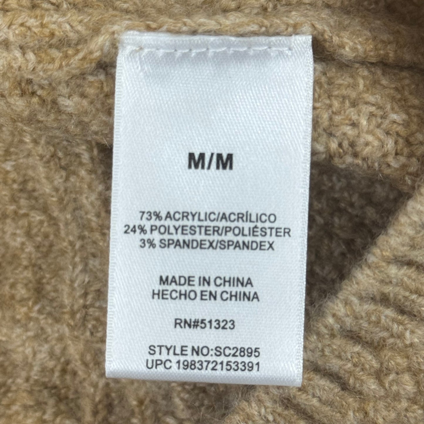 VINCE CAMUTO Cable Knit Sweater Women's Sz-M Latte Heather SC2895