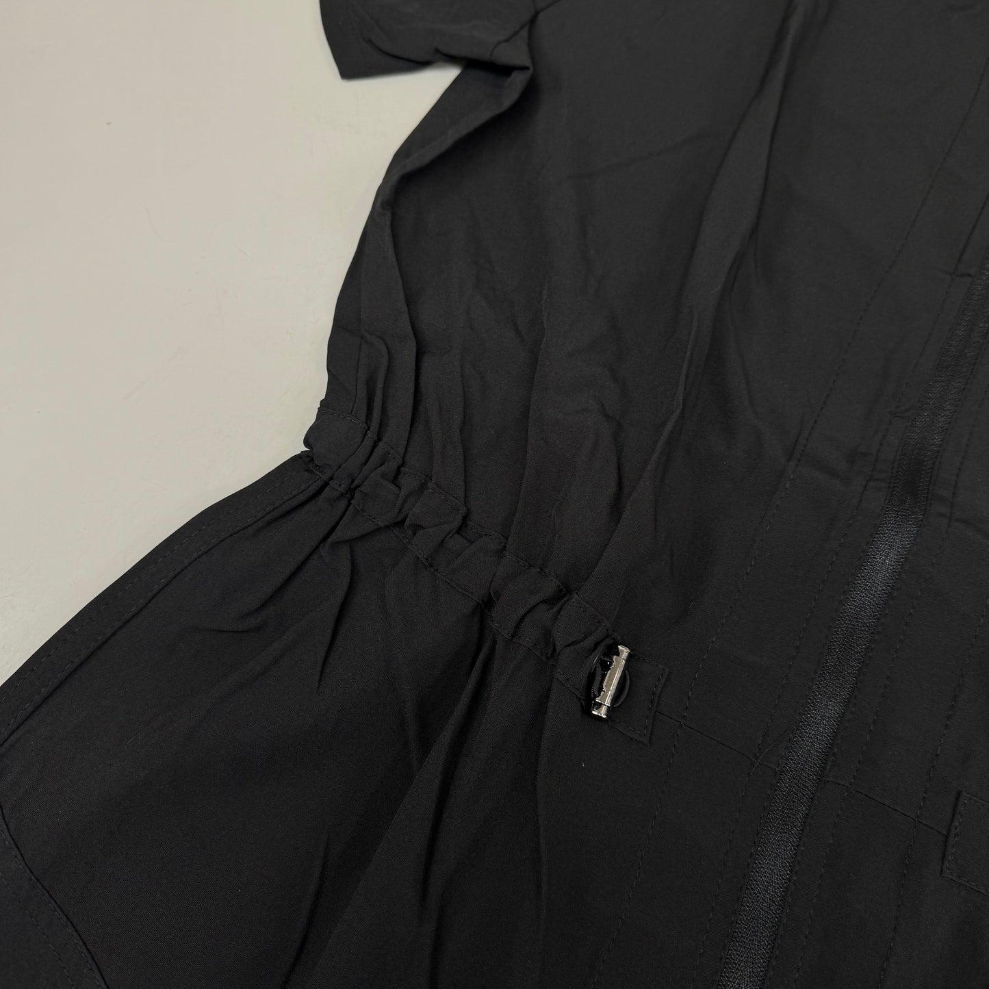 GREEN TOWN 4 Flex Scrubs Jumpsuit Cinch In Waist Women's Sz XL Black GFX-023AST