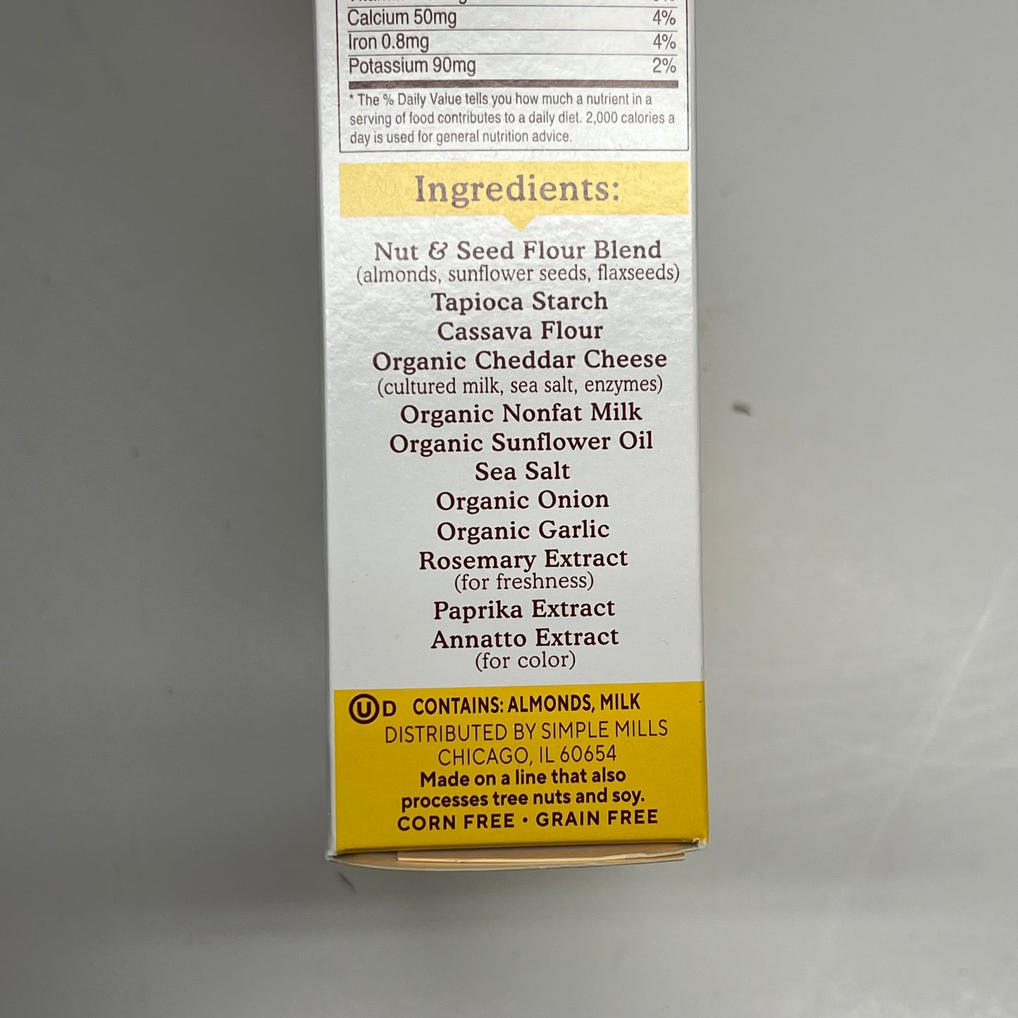 ZA@ SIMPLE MILLS (6 PACK) Farmhouse Cheddar Almond Flour Crackers BB 10/26