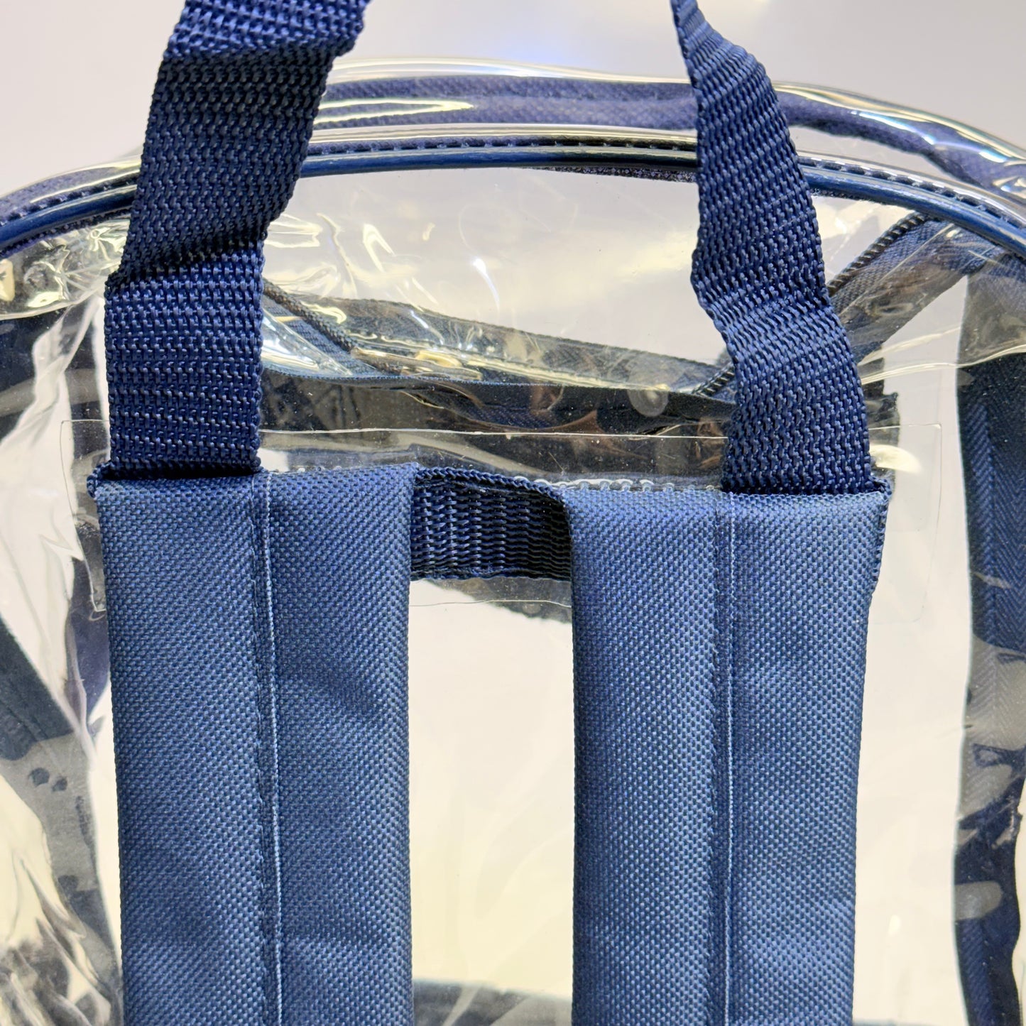 BWAP 17" Clear Plastic Backpack 17" x 12" x 6" Color Blue Navy BP1643