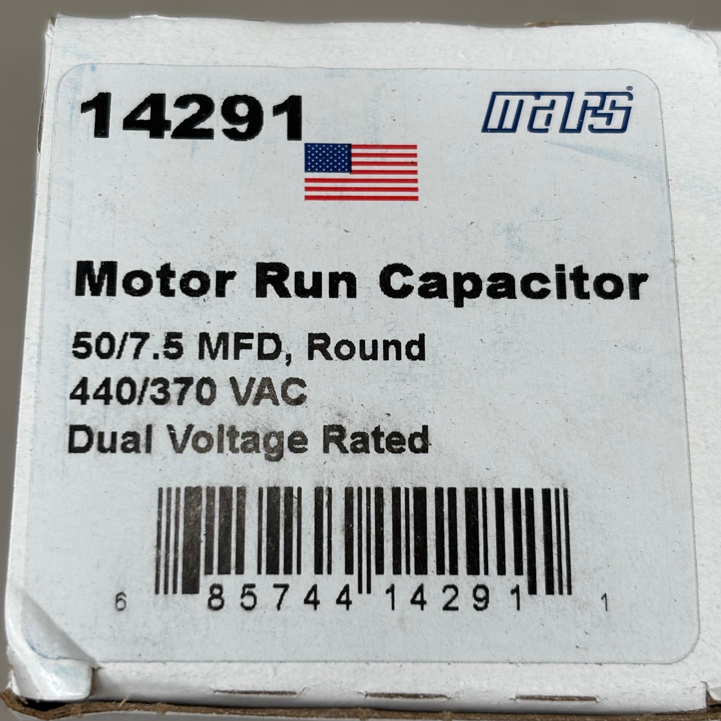 MARS Aluminum Motor Run Capacitor Round 50/7.5 MFD 440/370VAC Dual Voltage 14291