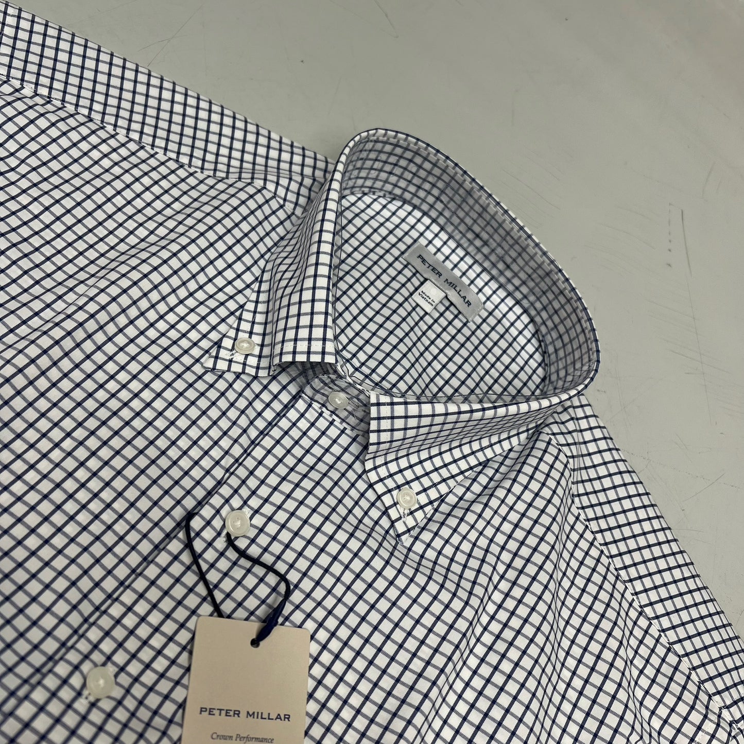 PETER MILLER Hanford Performance Twill Sport Shirt Men's Sz XXL Classic Navy