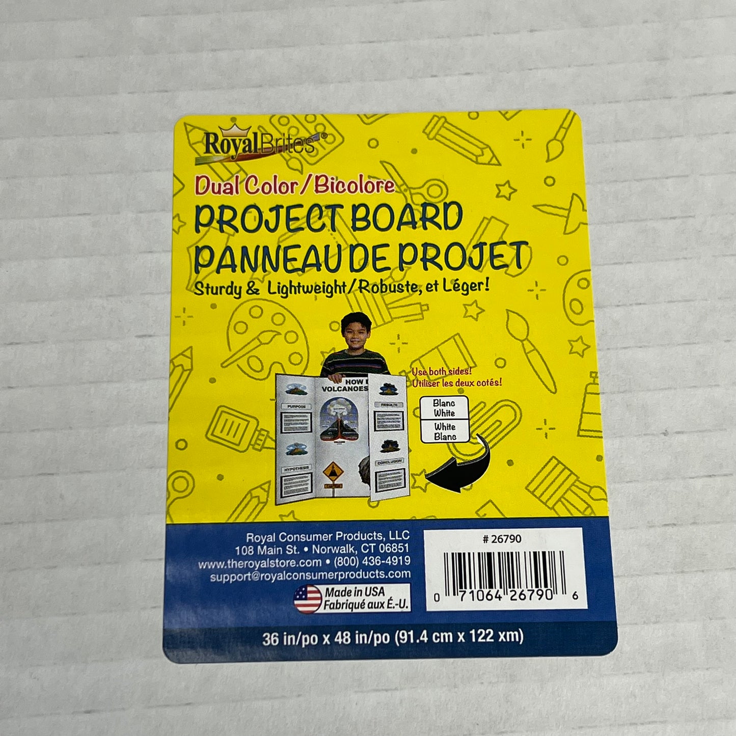 ROYAL BRITES (2 PACK) Tri-fold Project Display Board  28"x40"  White 26790