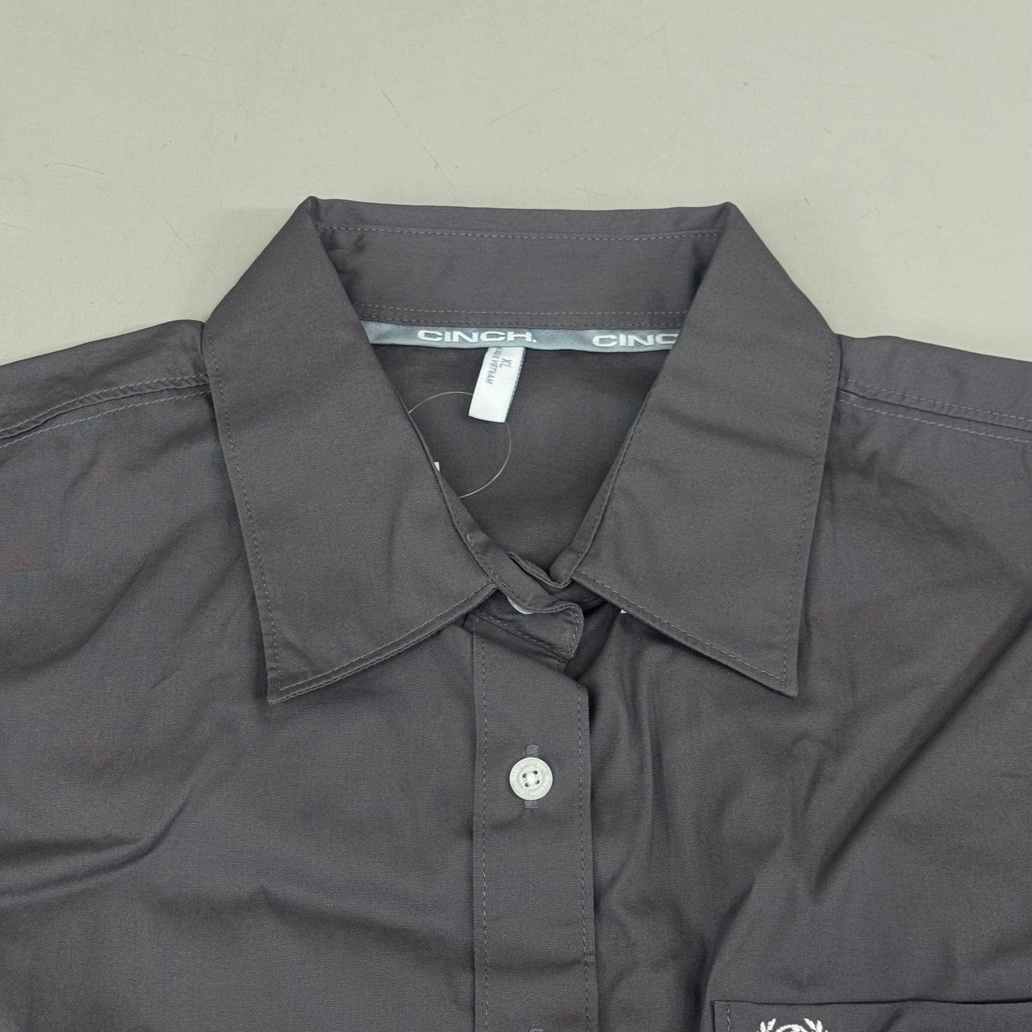 CINCH Long Sleeve & Shirt Tail Solid Button Down Top Women's SZ XL Grey MSW9164029