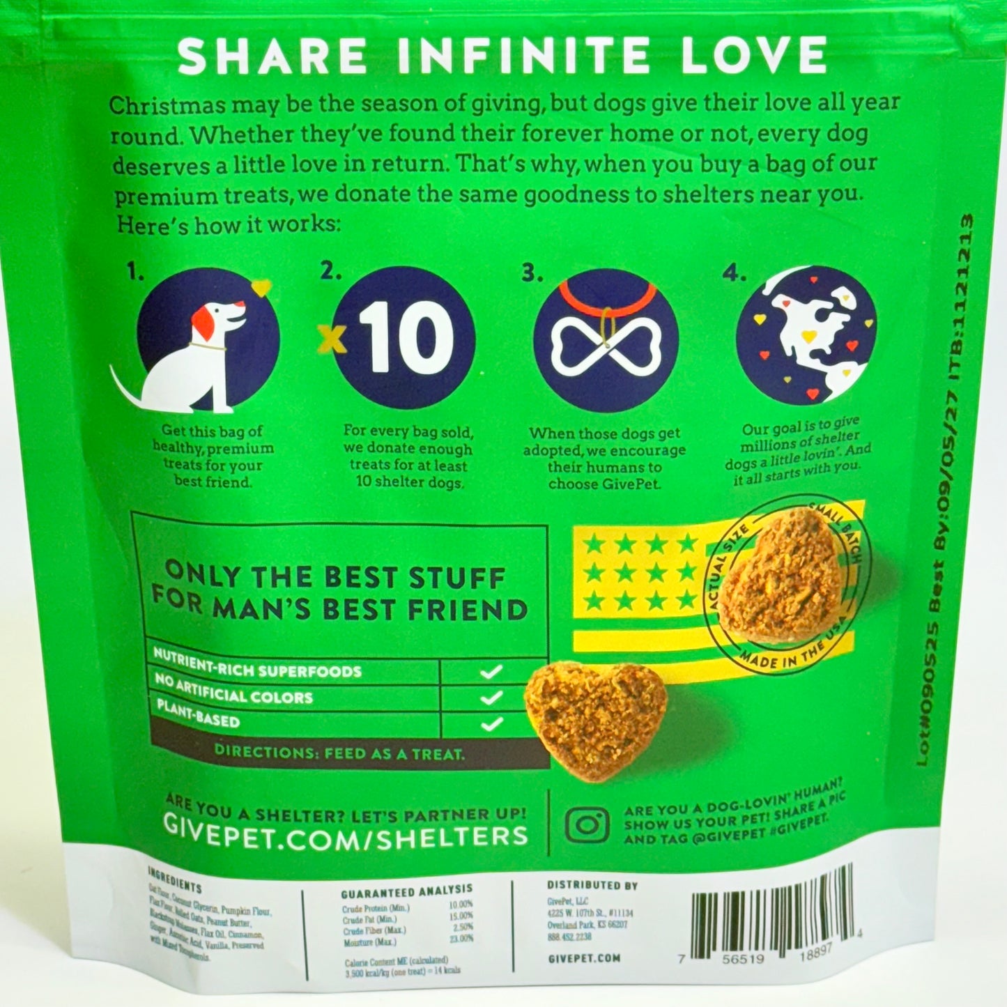 GIVEPET (3 PACK) Gingerbone House Premium Dog Treats Soft Baked 6 oz BB 09/27
