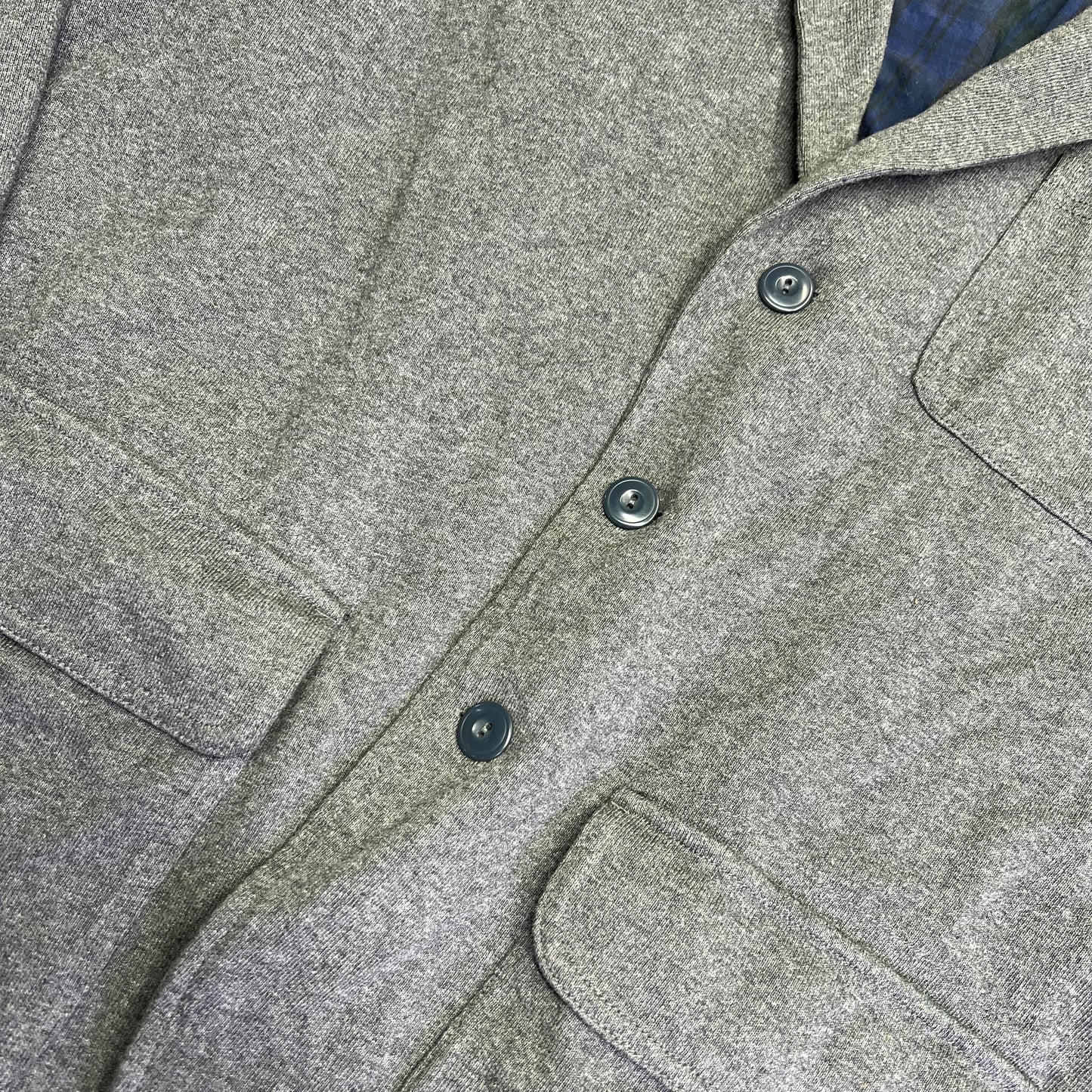 LANDS END CANVAS Jacket 100% Cotton Diamond Stitch Shoulder Men's Sz XL Grey