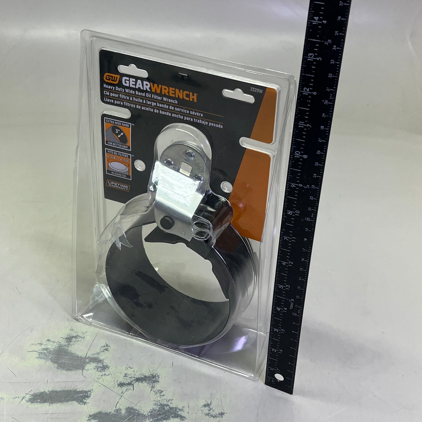 GEAR WRENCH Extra Wide Band Heavy-Duty Oil Filter Wrench 4-1/8" To 4-1/2"2320W