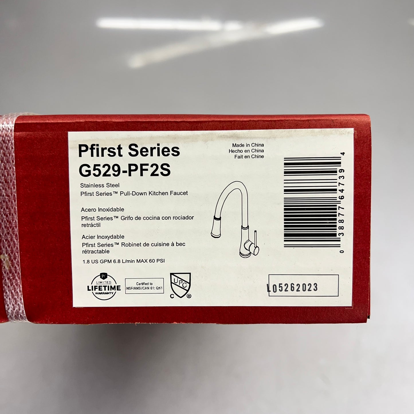 PFISTER Single Hole Pull Down Kitchen Faucet 1.8 GPM Stainless Steel G529-PF2S